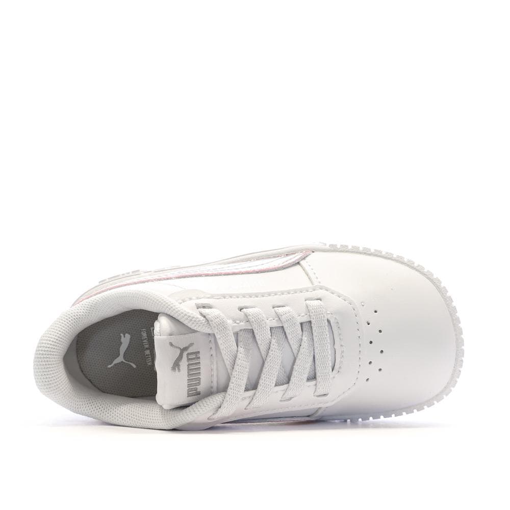 Baskets Blanches/Roses Fille Puma Carina 2.0 5