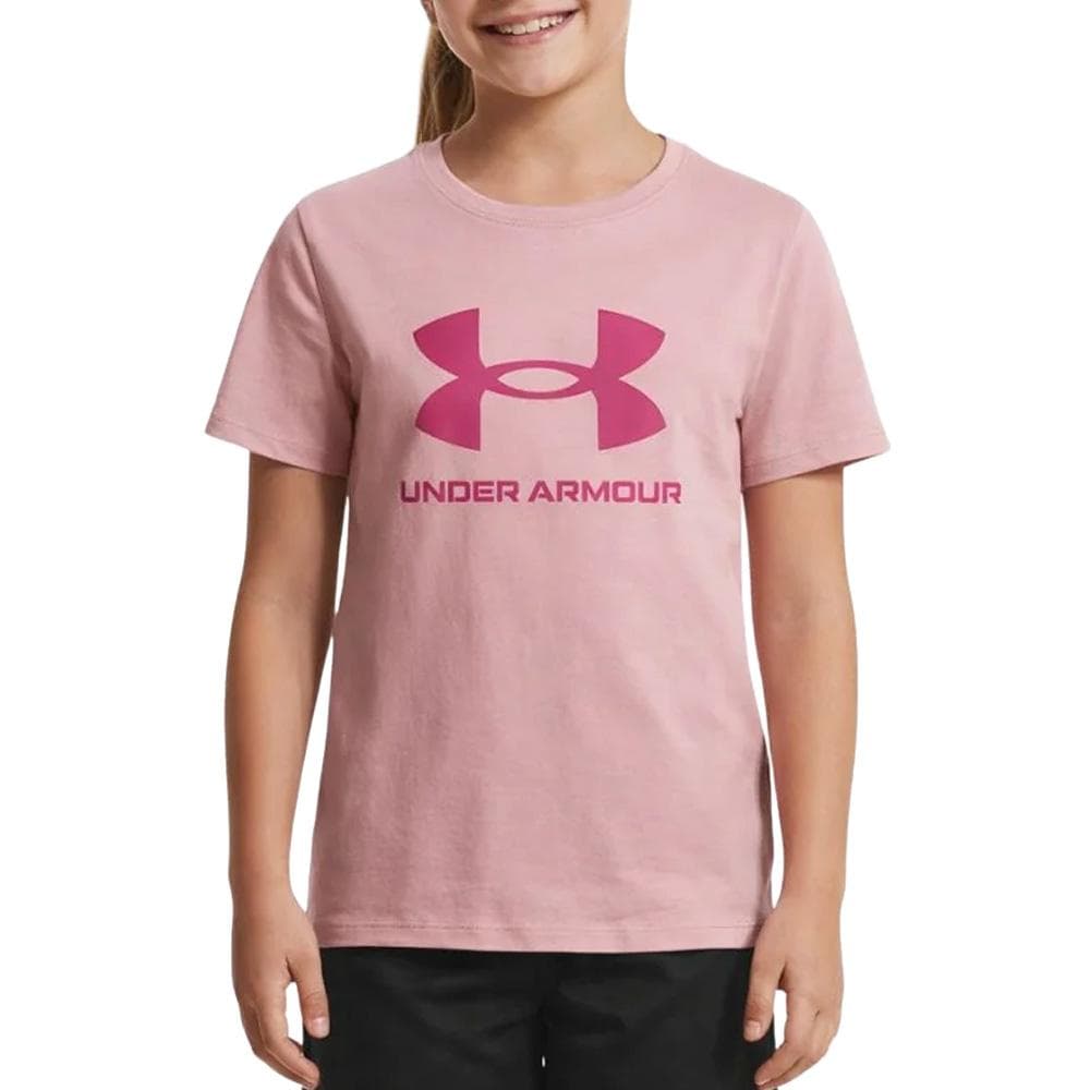 T-Shirt Rose Fille Under Armour Big Logo 1