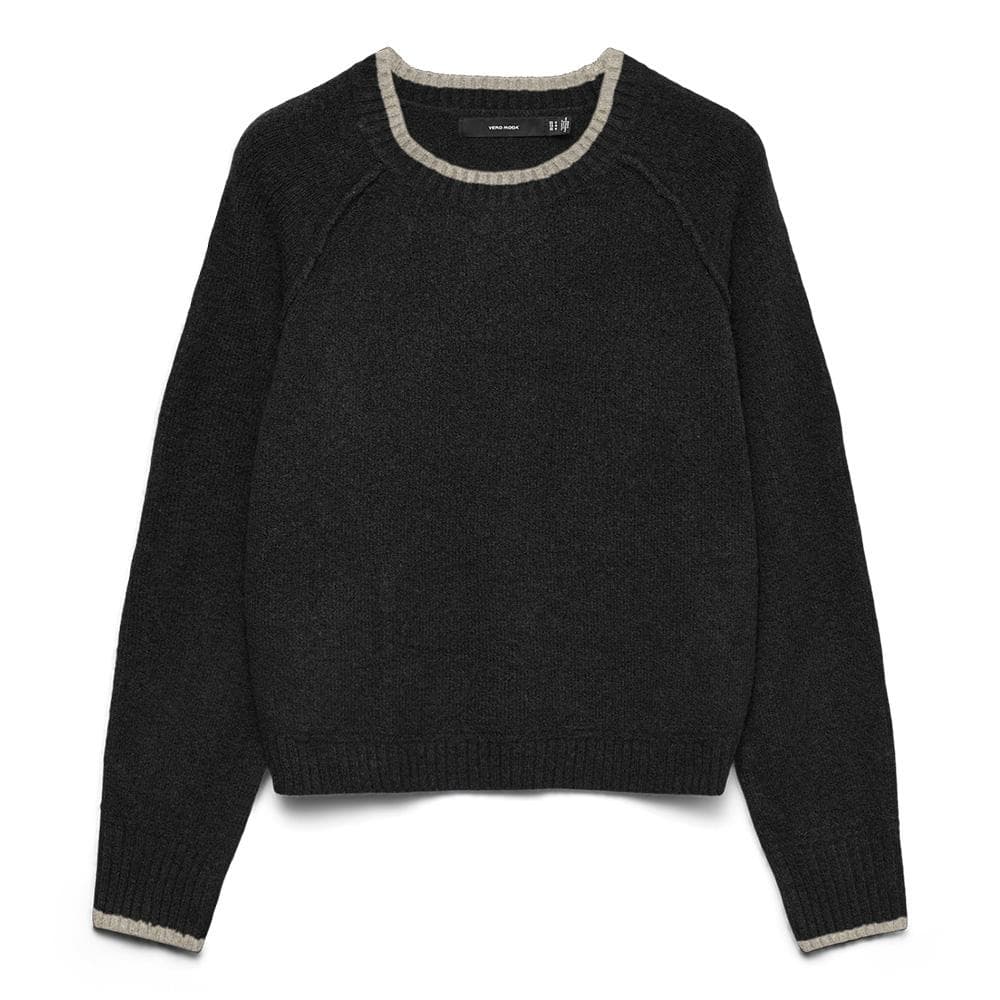 Pull Noir/Beige Femme Vero Moda Maquarius Raglan 1
