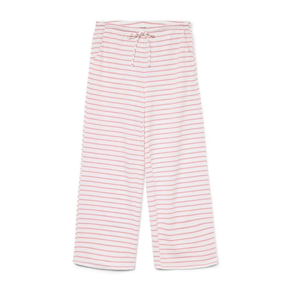 Pantalon Blanc/Roses à rayures Femme Vero Moda Malma 1