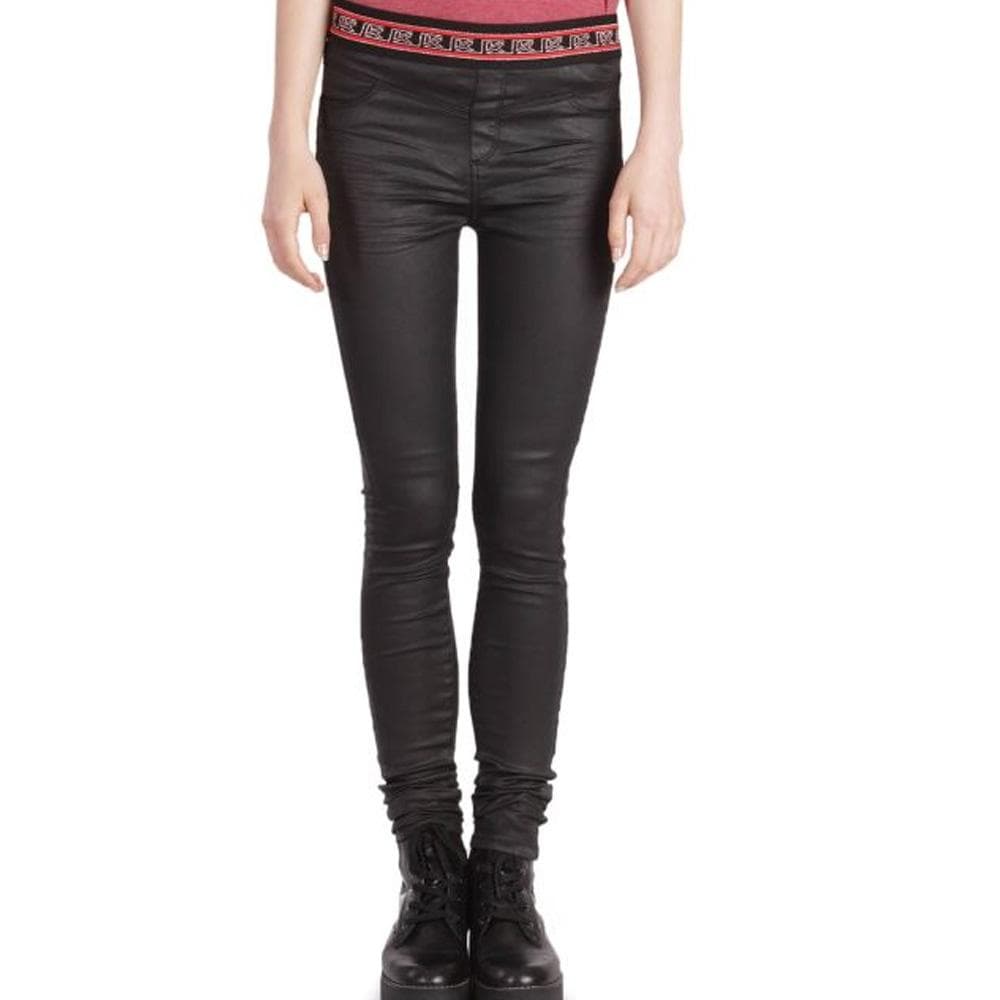 Jean Simili cuir Slim Noir Femme Kaporal SABLE 1