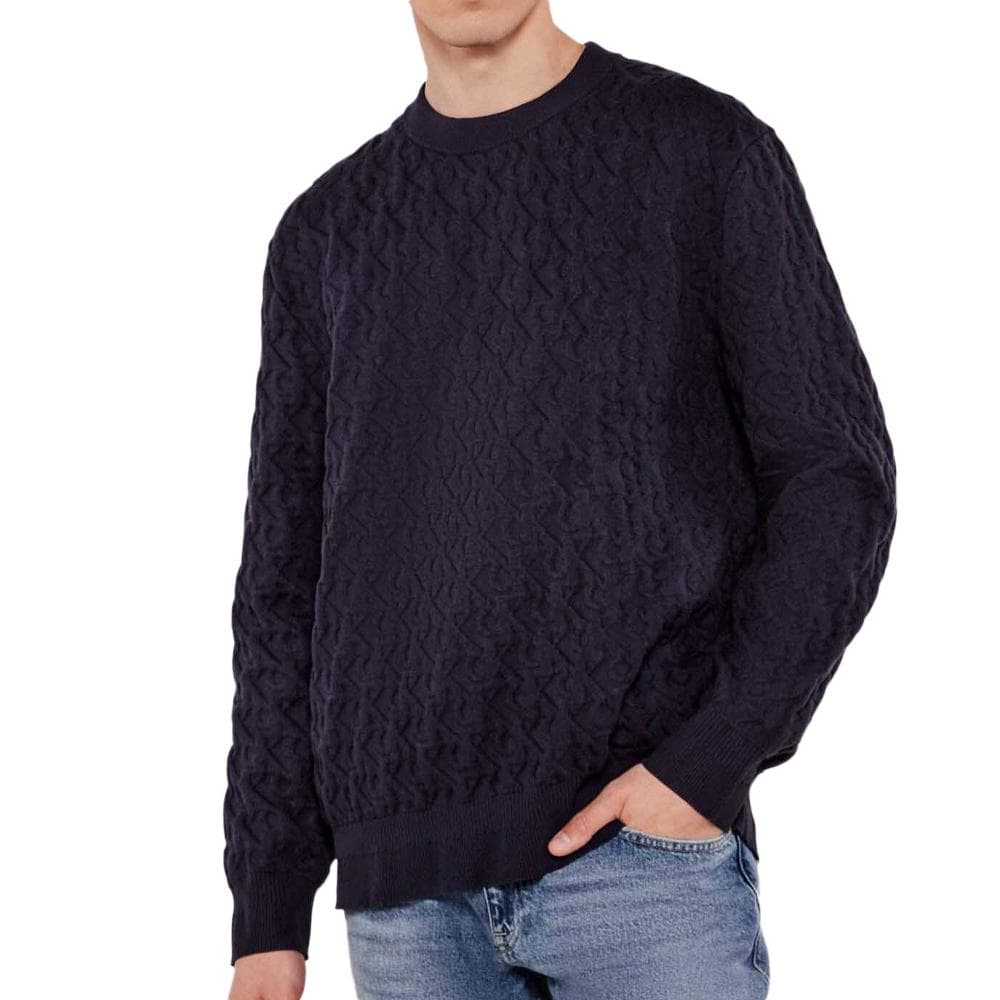 Pull Marine Homme Calvin Klein Jeans Rel Aop 1