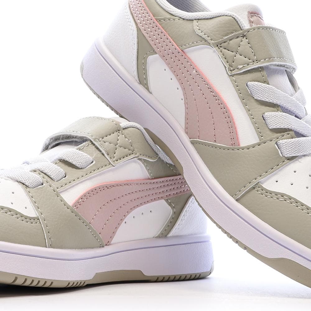 Baskets Blanches/Rose/Beige Fille Puma Rebound 7