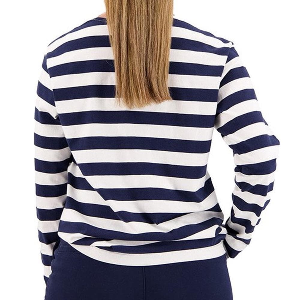 T-shirt Manches Longues Blanc/Marine Femme Dockers Boatneck 2