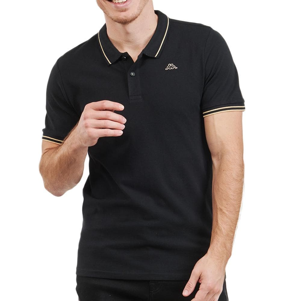 Polo Noir Homme Kappa Ezio 1