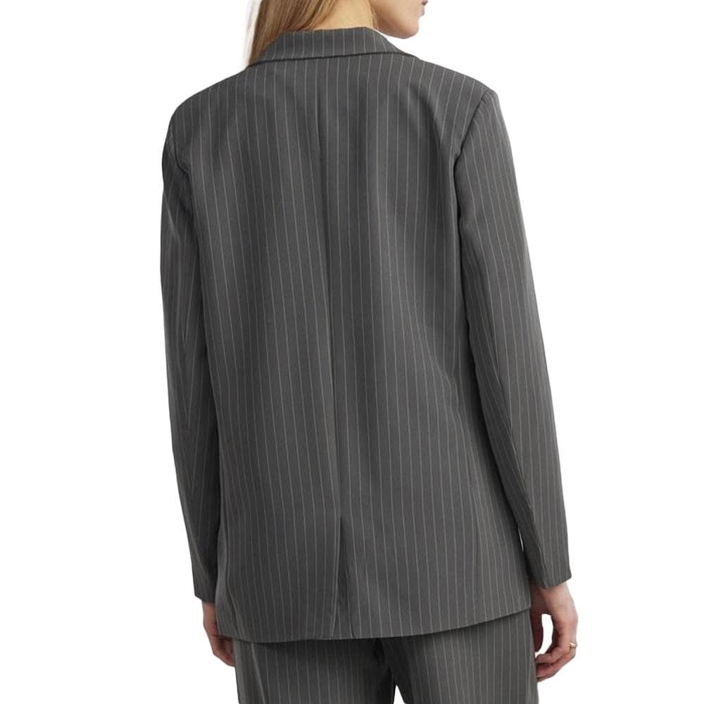 Blazer Gris Femme Pieces Striped 2