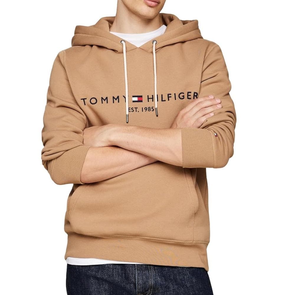Sweat à Capuche Beige Homme Tommy Hilfiger Logo Hoodie 1
