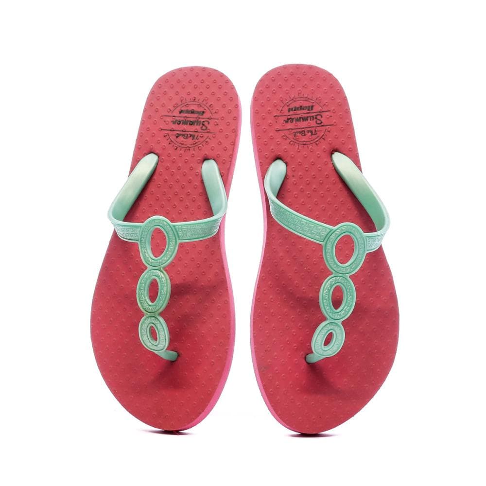 Tongs Rose/Vert Femme Beppi 2