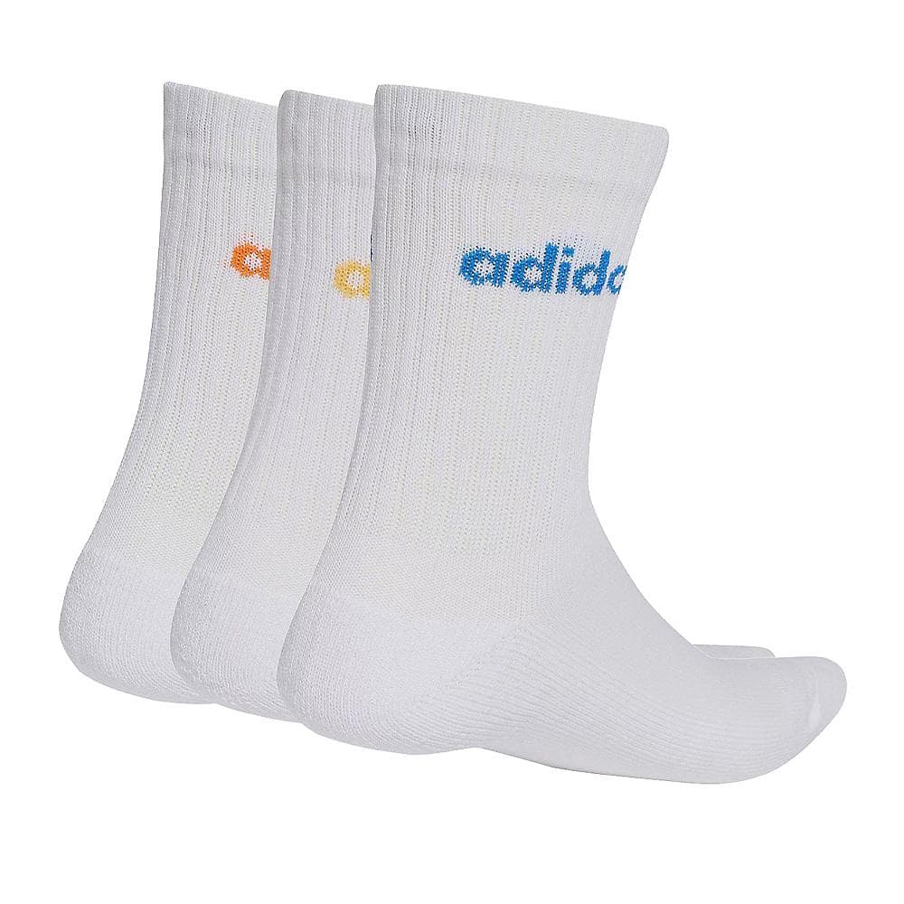 3x Paires de Chaussettes Blanches/Bleu/Orange/Jaune Homme Adidas Lin 2