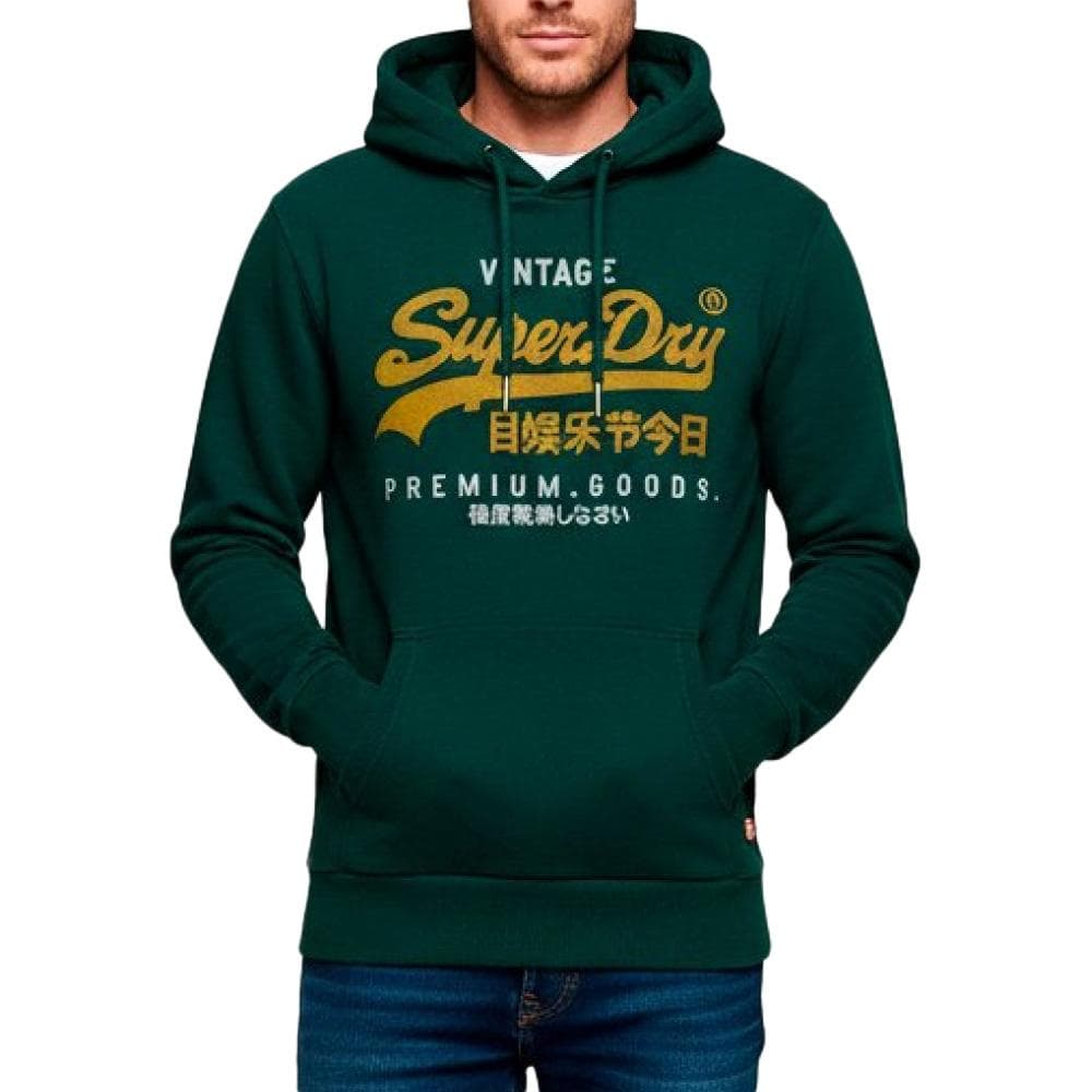 Sweat à Capuche Vert Foncé Homme Superdry Duo Classic 2