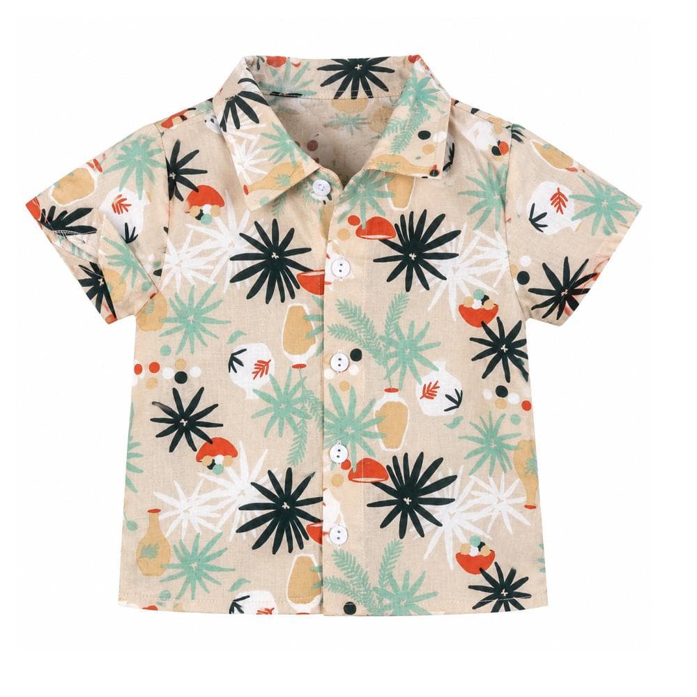 Chemise Beige/Bleu Garçon P'tit Mome Jungle 1
