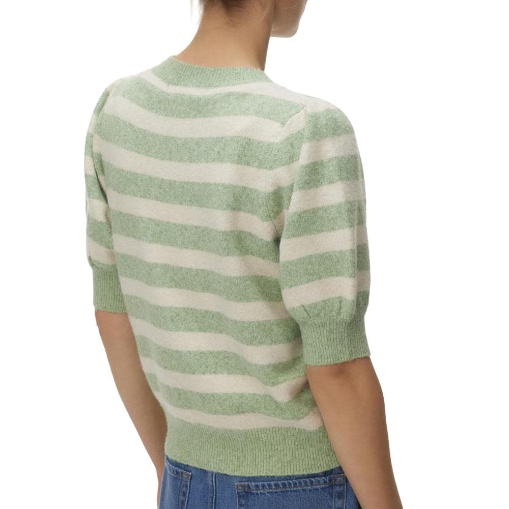 Pull Manches Courtes Vert/Beige Femme Vero Moda Doffy 2