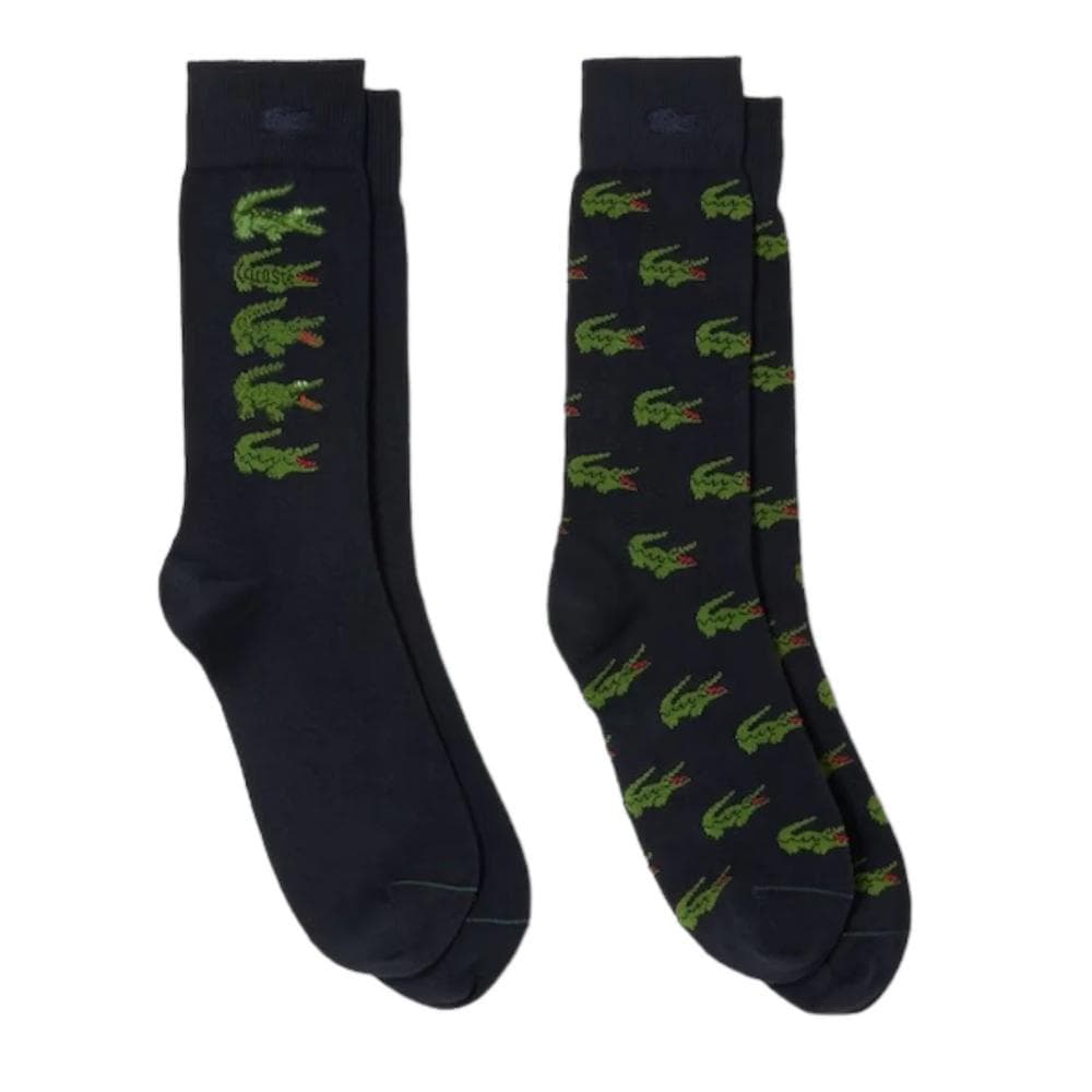 2x Paires de Chaussettes Marines/Vertes Homme Lacoste RA1513 1