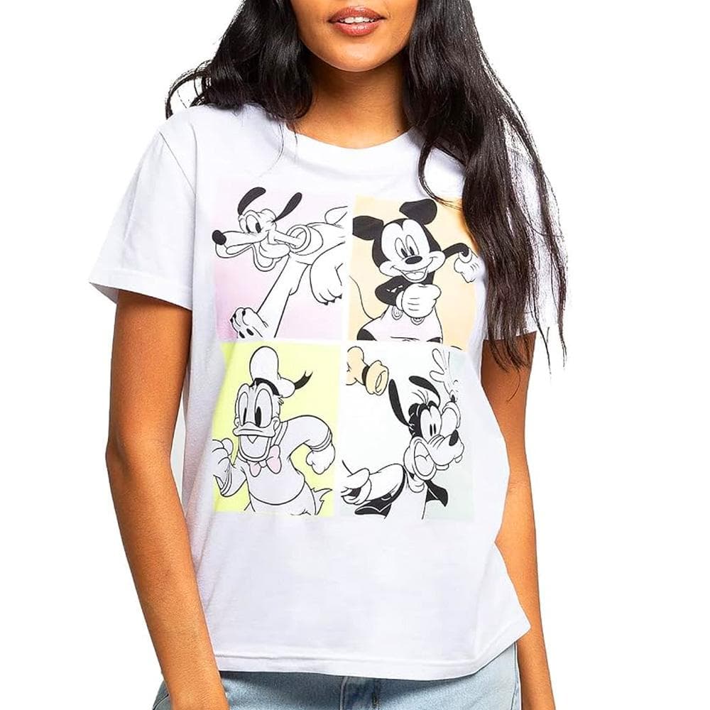 T-Shirt Blanc Femme Disney Mickey & Friends 90s 1