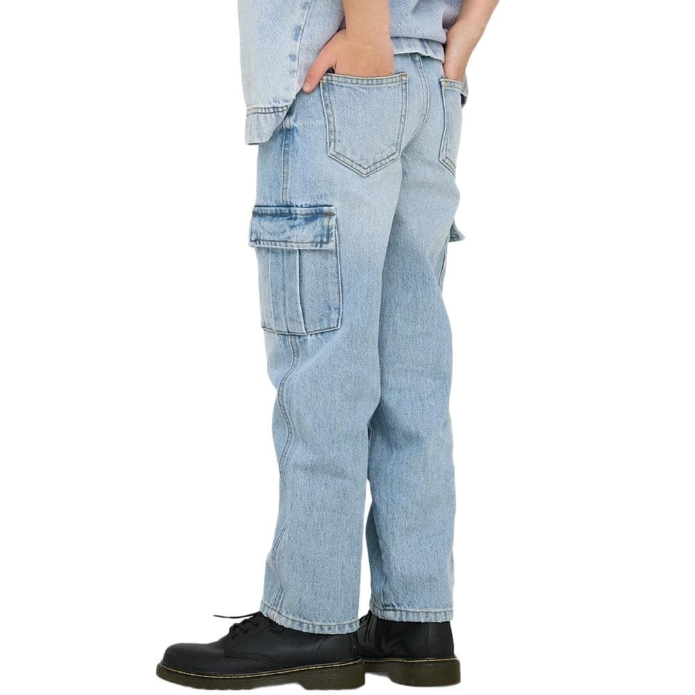 Jean Droit Cargo Bleu Clair Fille Kids ONLY Mony Wide 2