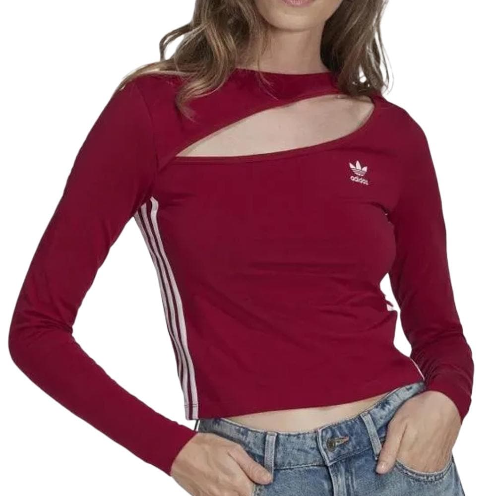 T-Shirt Manches Longues Bordeaux Femme Adidas Cut 1