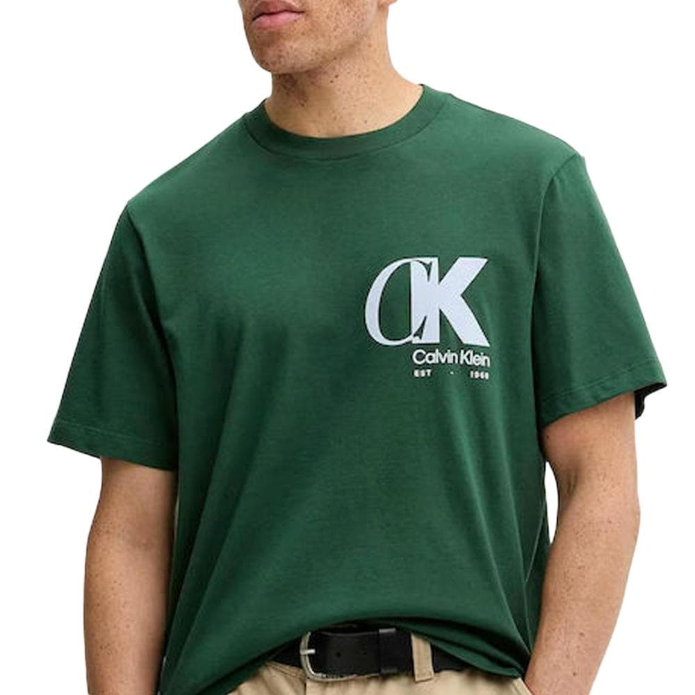 T-shirt Vert Homme Calvin Klein Jeans Ss 20s Eu 1
