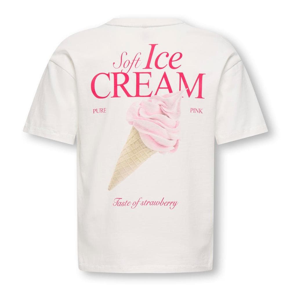 T-Shirt Blanc/Rose Fille Blanc Kids ONLY Koghelen 2