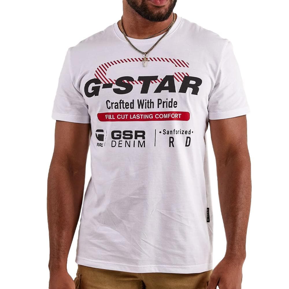 T-shirt Blanc Homme G-Star Raw Old Skool 1