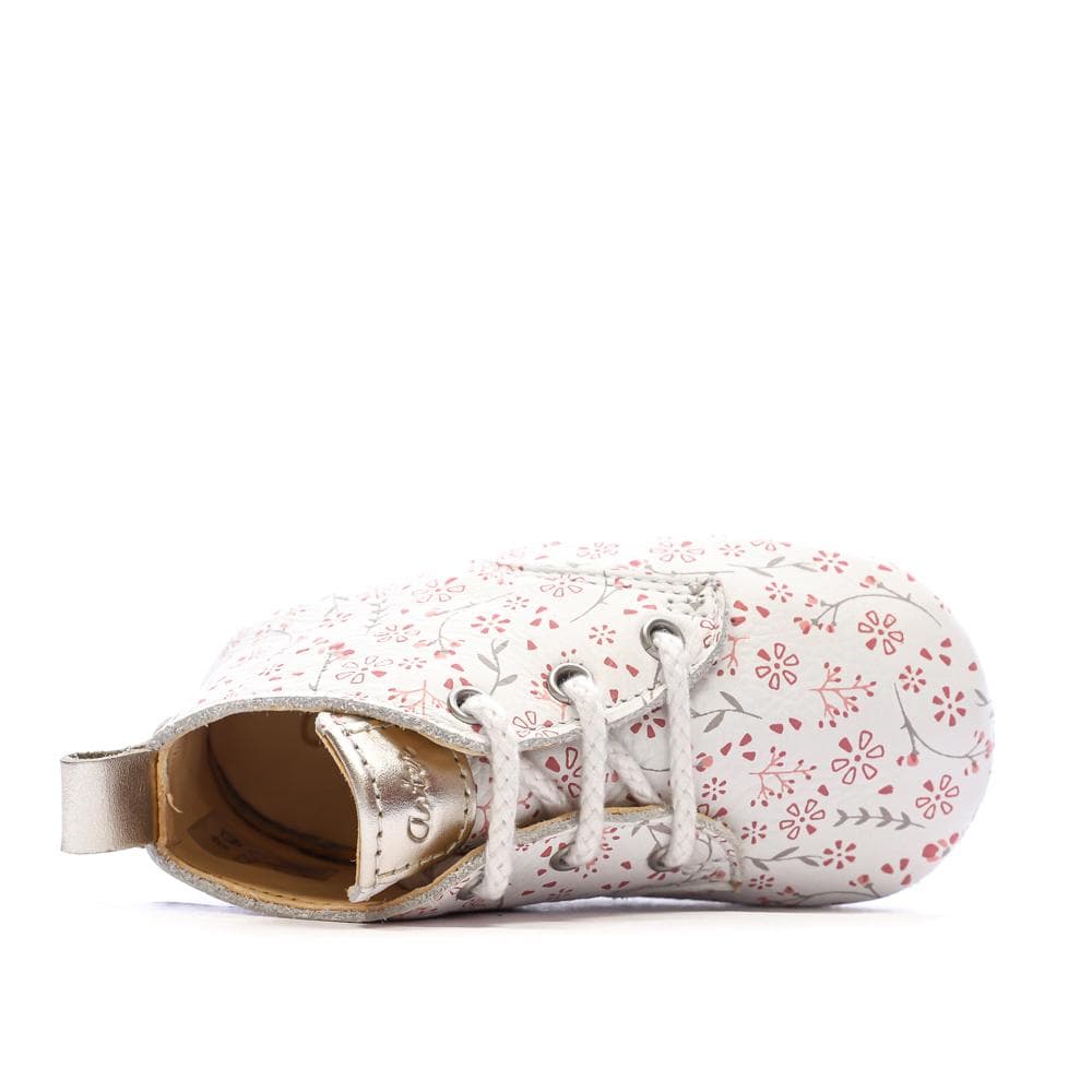 Chaussons Blanc à Fleurs Fille Aster Layas 4