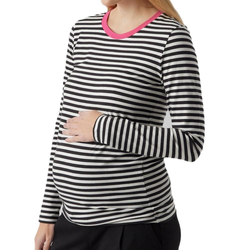 T-Shirt Blanc/Noir Femme Mamalicious Gisela 1