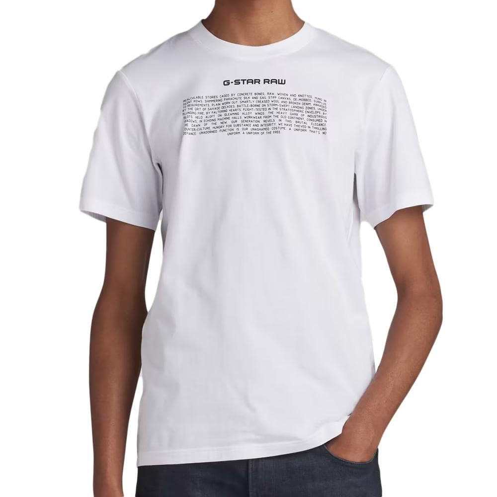 T-shirt Blanc Homme G-Star Raw Poem 1