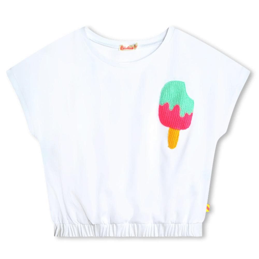 T-Shirt Blanc Fille Billieblush U20073 2