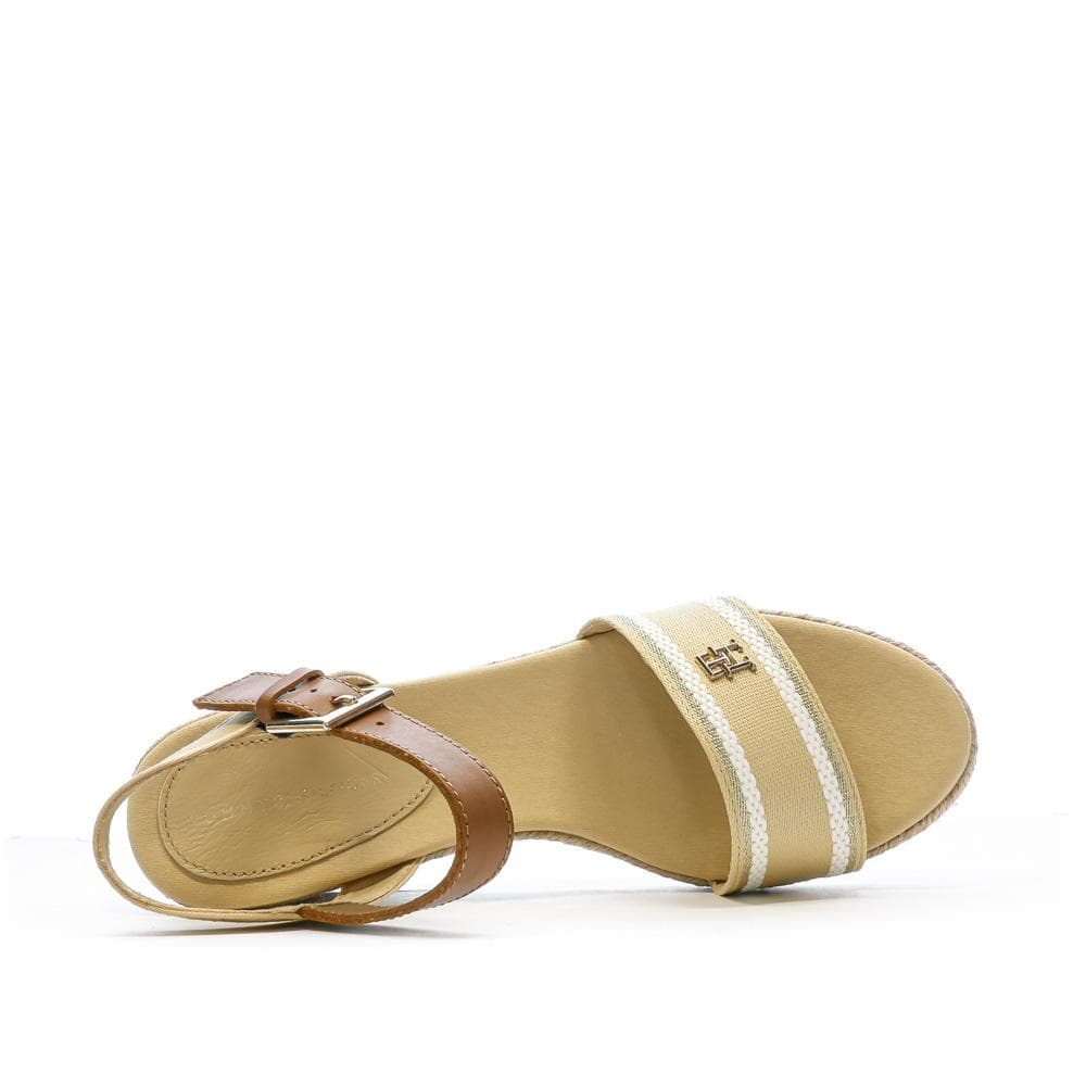 Sandales Beige Femme Tommy Hilfiger Webbing Wedge 4