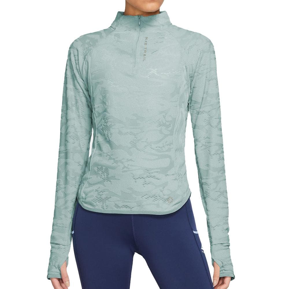 T-shirt Manches Longues Vert Femme Nike Midlayer 1