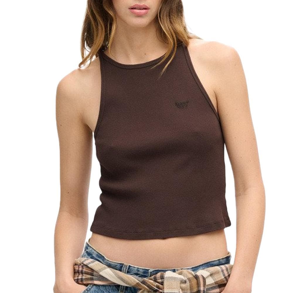 Débardeur Marron Femme Superdry Essential Racer Vest 1