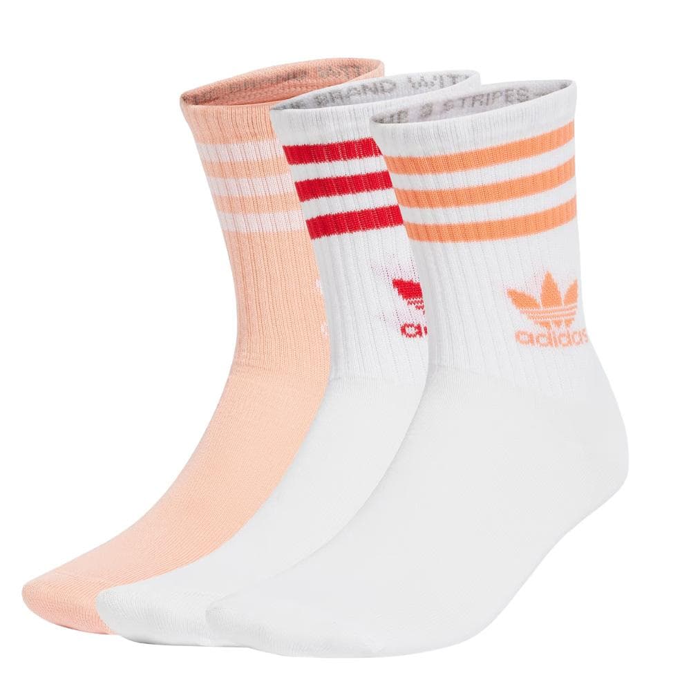 X3 Paires de Chaussettes Rose/Blanc Mixte Adidas Crew Sock 1