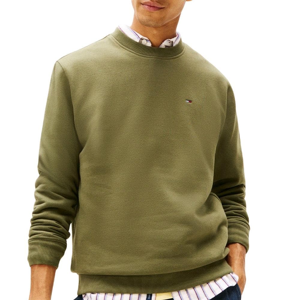 Sweat Vert Foncé Homme Tommy Hilfiger Reg Flag Crews 1