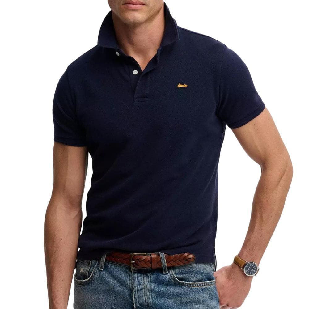 Polo Marine Foncé Homme Superdry Classic Pique 1