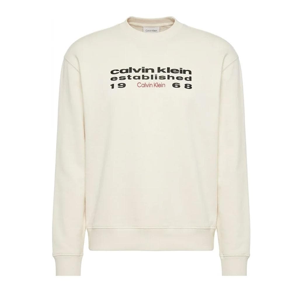 Pull Beige Homme Calvin Klein Jeans Terry Stckd 1