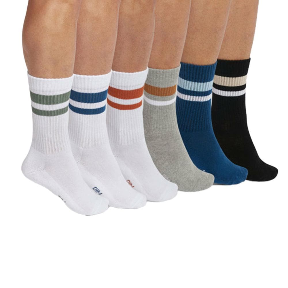 X6 Paires de Chaussettes Blanc/Gris Homme Dim D0CUV 1