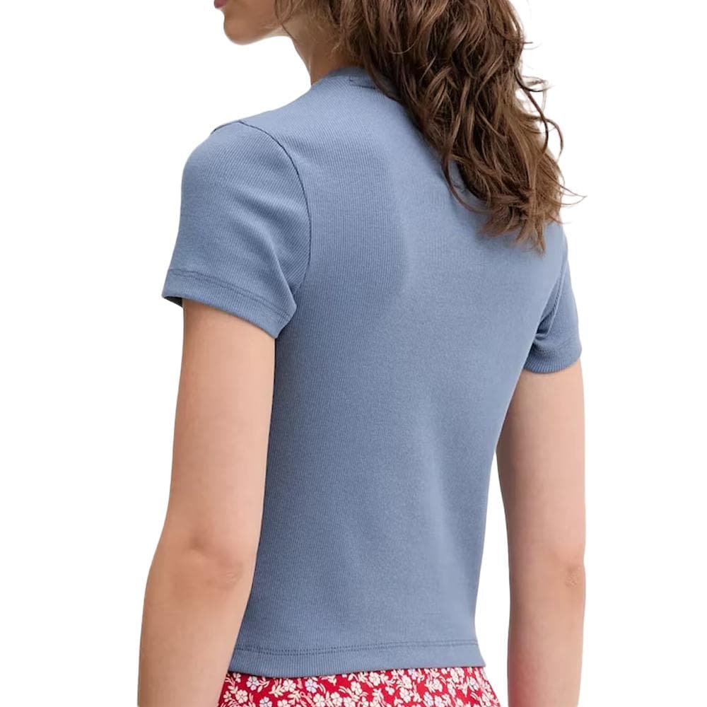 T-Shirt Bleu Foncé Femme Tommy Hilfiger Script 2