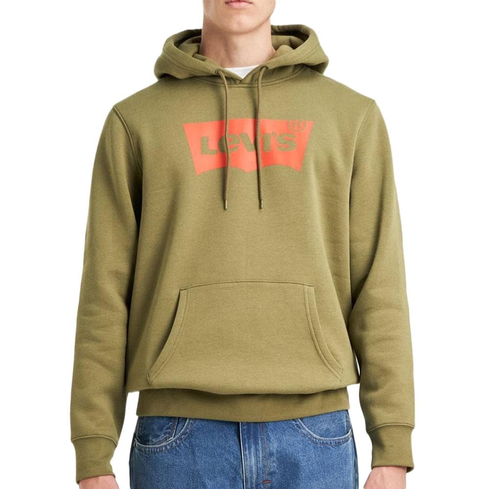 Sweat à Capuche Kaki/Rouge Homme Levi's Fleece 1