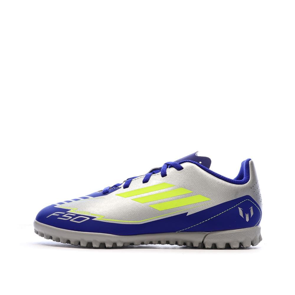 Chaussures de Foot Gris/Bleu Junior Adidas F50 Club TF J Messi 1