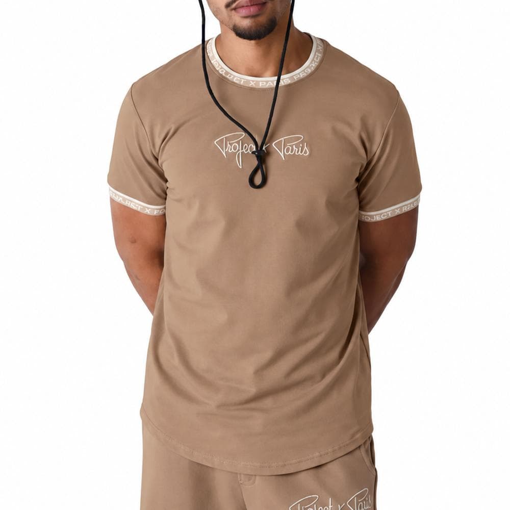 T-Shirt Taupe/Blanc Homme Project X Paris 2511114 1