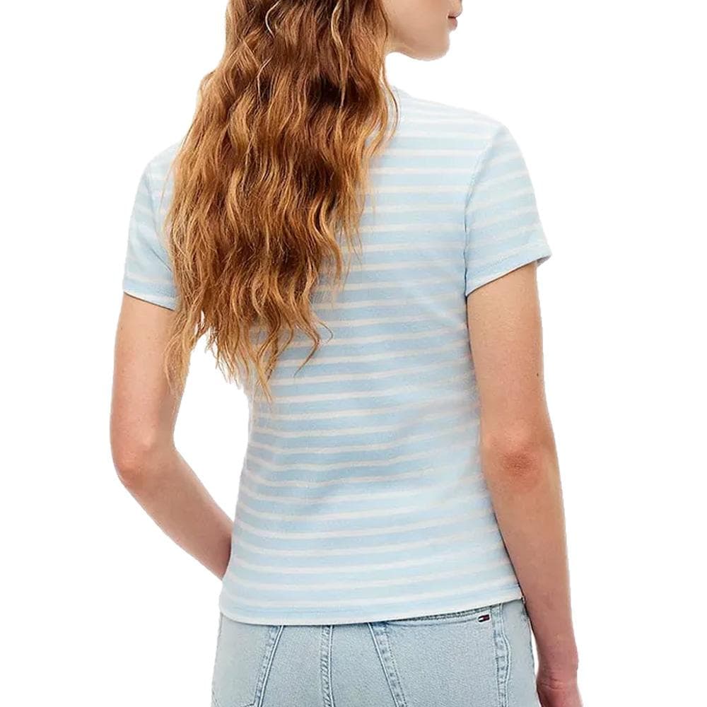 T-shirt Blanc/Bleu Femme Tommy Hilfiger Slim 2