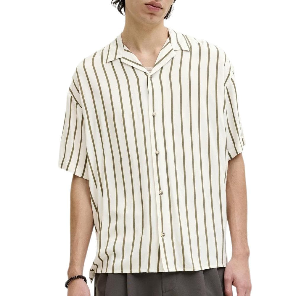 Chemise Blanc/Kaki Homme Jack & Jones Jjejeff 1
