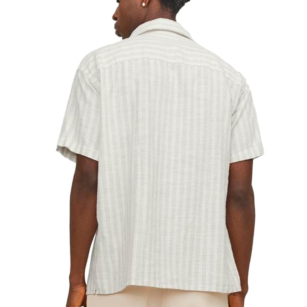 Chemisette Rayures Blanc/Beige Homme Jack & Jones Cabana 2