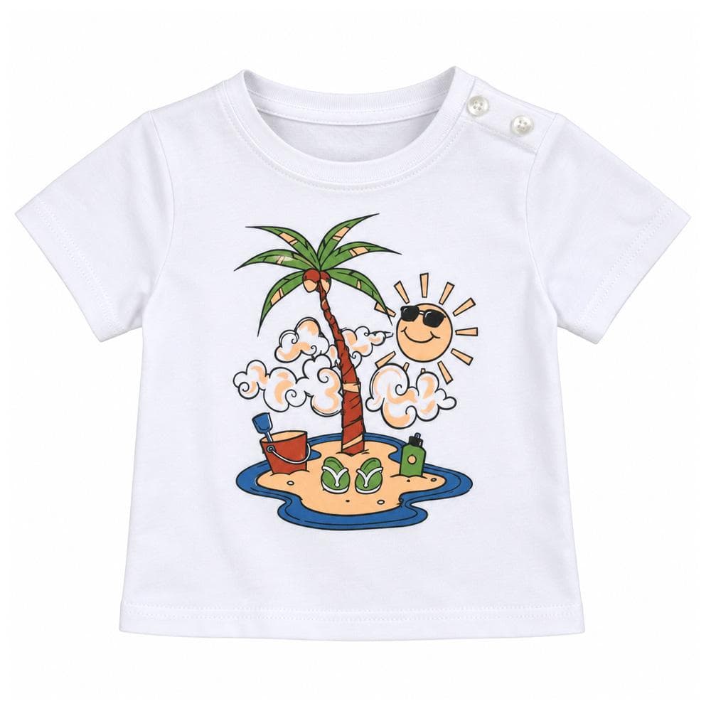 T-Shirt Blanc Garçon P'tit Mome Jard 1