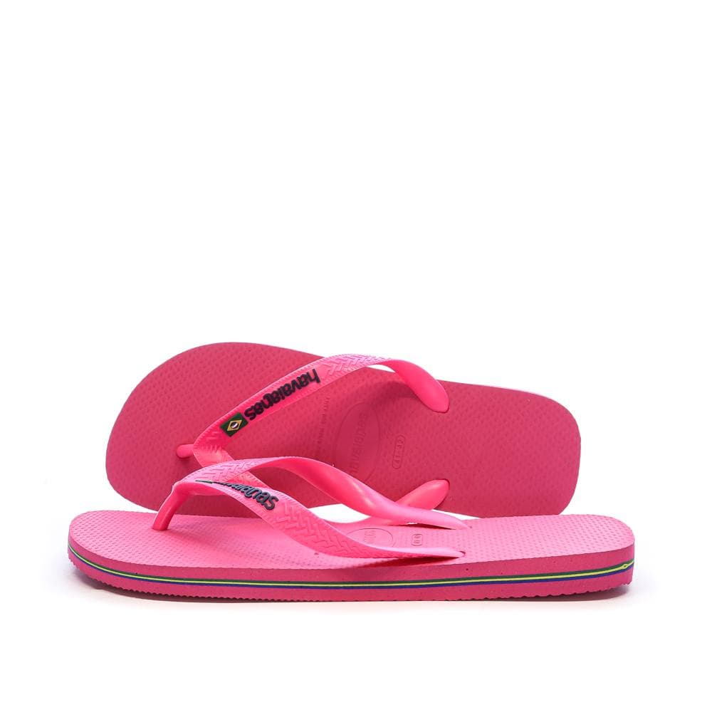 Tongs Rose Femme Havaianas Brasil Logo Neon Infra 1