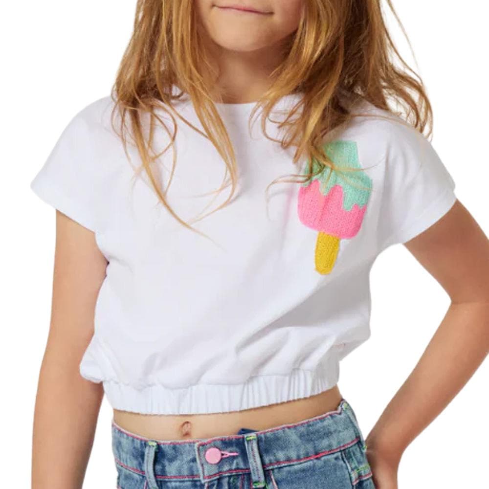 T-Shirt Blanc Fille Billieblush U20073 1