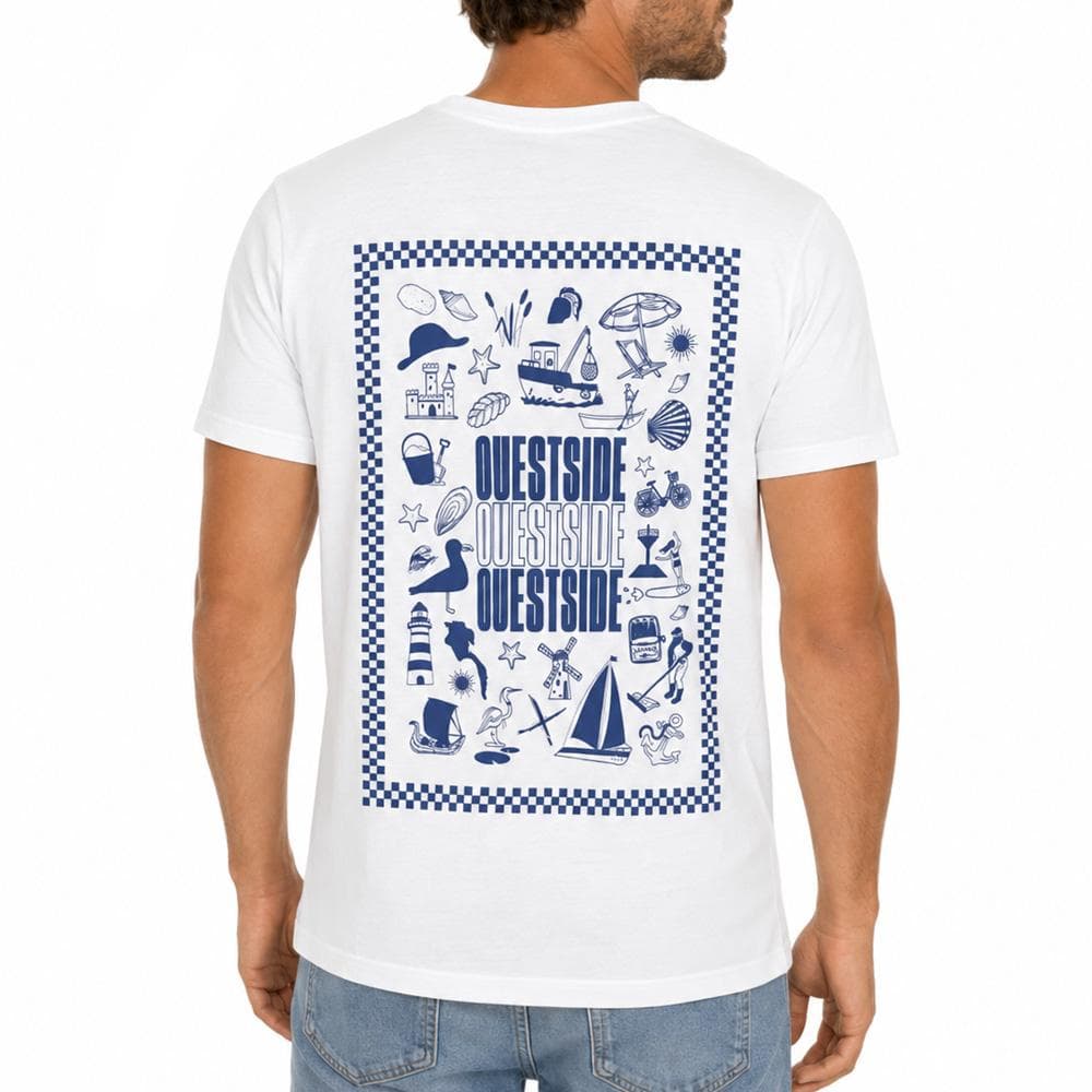 T-shirt Blanc/Bleu Mixte Espace Des Marques Souvenir 2