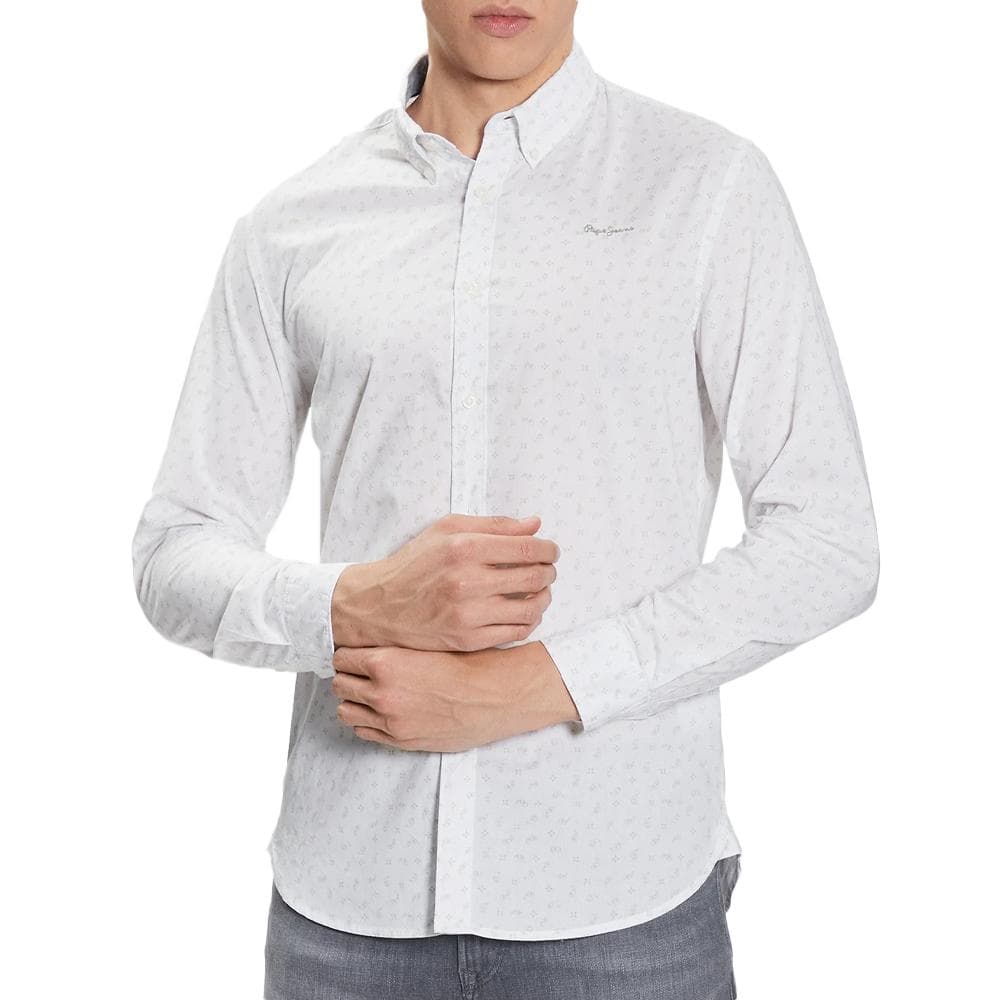 Chemise Blanche/Vert à Motfs Homme Pepe Jeans Cuxton 1