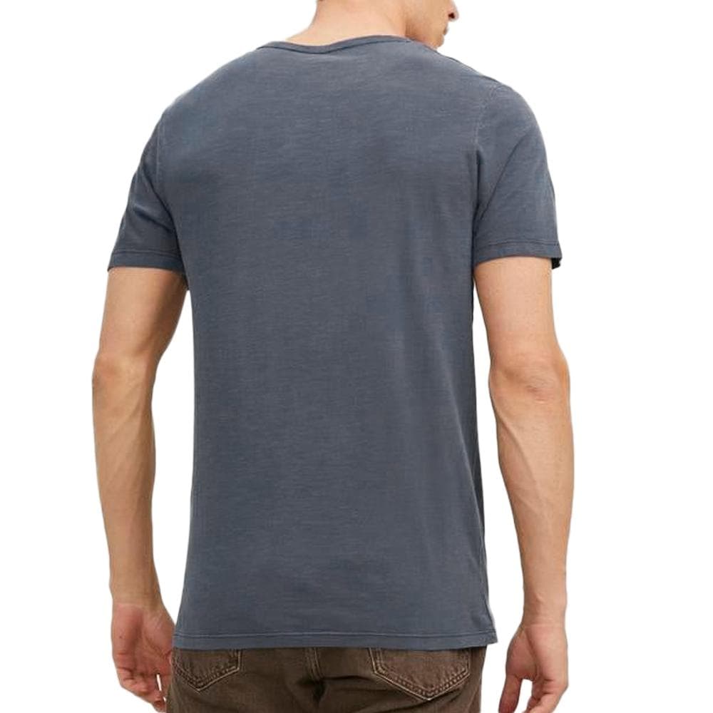 T-shirt Bleu Homme Jack & Jones Split Neck 2