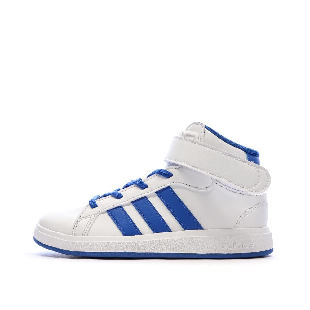 Baskets Blanche/Bleu Garçon Adidas Grand Court Mid K 1