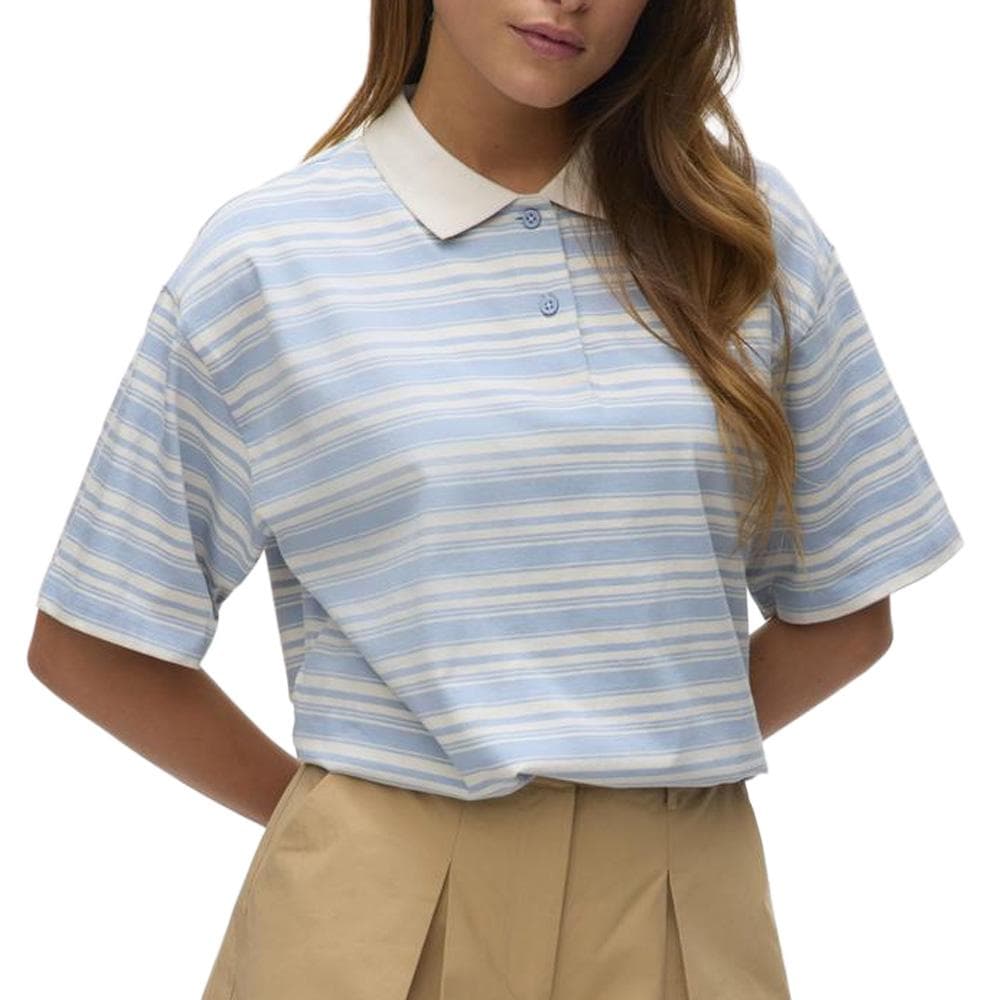 Polo Bleu/Blanc Femme Vero Moda Awmaren 2/4 1